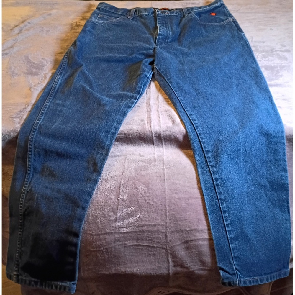 Wrangler FR Mens 38x32 Relaxed Fit Flame Resistant Work Jeans Blue 10FR31MWZ